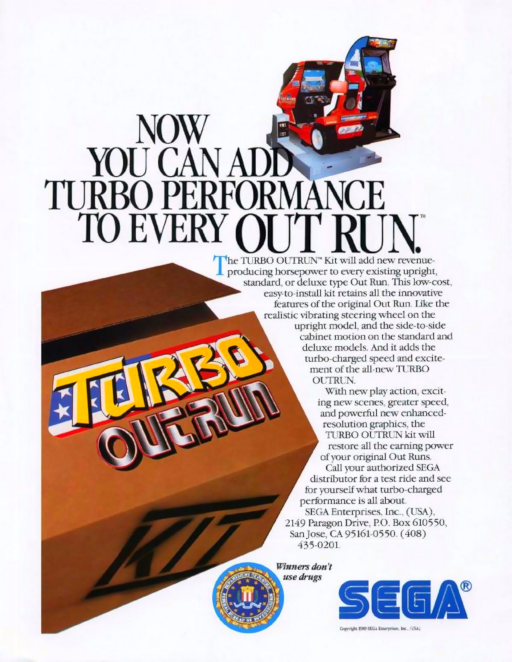 Turbo Out Run (cockpit, FD1094 317-0107) Game Cover